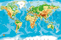 Dimex World Map Fotobehang 375x250cm 5 banen | Yourdecoration.be