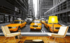 Dimex Yellow Taxi Fotobehang 375x250cm 5 banen Sfeer | Yourdecoration.be