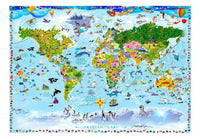 Artgeist World Map for Kids Vlies Fotobehang | Yourdecoration.be