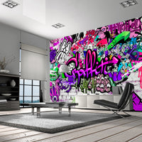 Fotobehang - Purple Graffiti - Vliesbehang