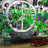 Fotobehang - Green Graffiti - Vliesbehang