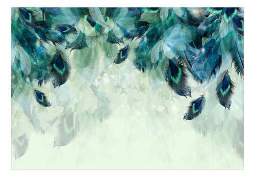 Fotobehang - Emerald Feathers - Vliesbehang