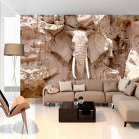 Fotobehang - Elephant Carving South Africa - Vliesbehang