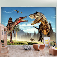 Fotobehang - Fighting Dinosaurs - Vliesbehang
