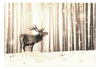 Fotobehang - Deer in the Snow Sepia - Vliesbehang