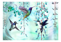 Artgeist Flying Hummingbirds Green Vlies Fotobehang | Yourdecoration.be