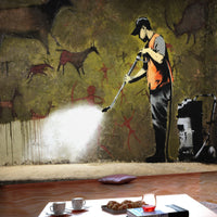 Fotobehang - Banksy Cave Painting - Vliesbehang