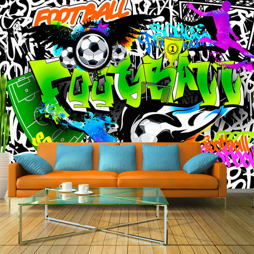 Fotobehang - Football Graffiti - Vliesbehang