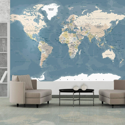 Artgeist Vintage World Map Vlies Fotobehang Sfeer | Yourdecoration.be
