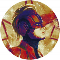 Komar Avengers Painting Captain Marvel Helmet Zelfklevend Fotobehang 125x125cm Rond | Yourdecoration.be