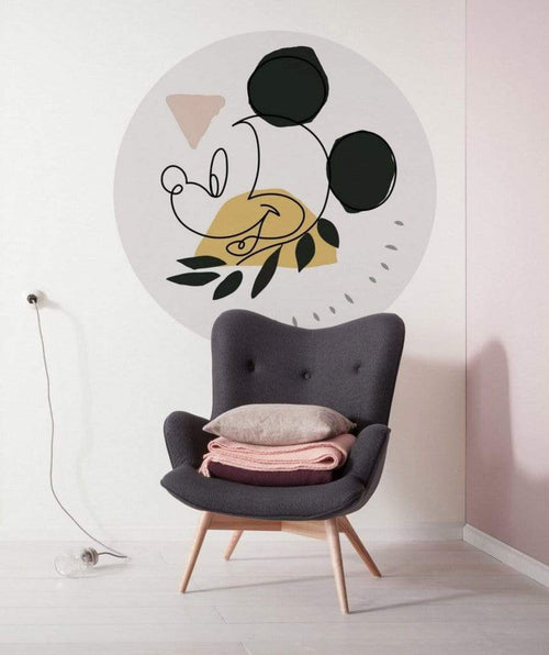 Komar Mickey Modern Art Zelfklevend Fotobehang 125x125cm Rond Sfeer | Yourdecoration.be