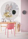 Komar Minnie Line Art Zelfklevend Fotobehang 125x125cm Rond Sfeer | Yourdecoration.be