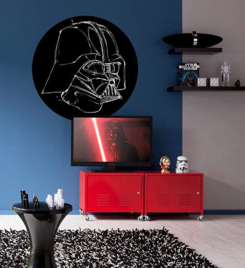 Komar Star Wars Ink Vader Zelfklevend Fotobehang 125x125cm Rond Sfeer | Yourdecoration.be