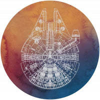 Komar Star Wars Millennium Falcon Zelfklevend Fotobehang 125x125cm Rond | Yourdecoration.be