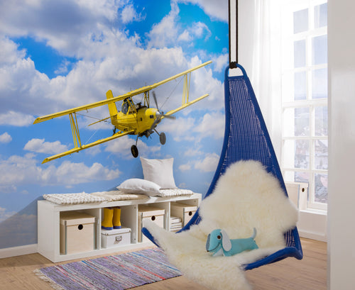 Komar Biplane Vlies Fotobehang 400x250cm 8 Banen Sfeer | Yourdecoration.be