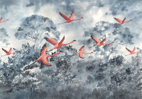 Komar Vlies Fotobehang Inx8 053 Flamingos In The Sky | Yourdecoration.be