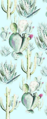 Komar Cactus Blue Vlies Fotobehang 100x250cm 1 baan | Yourdecoration.be