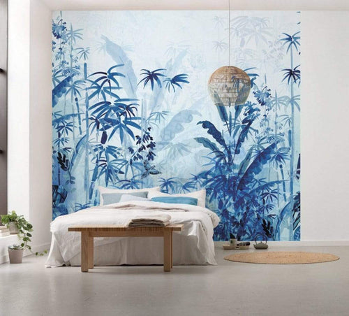 Komar Blue Jungle Vlies Fotobehang 300x280cm 3 banen Sfeer | Yourdecoration.be