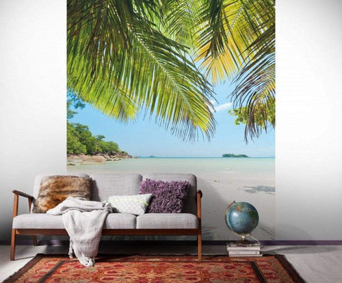 Komar Under The Palmtree Vlies Fotobehang 200x250cm 2 banen Sfeer | Yourdecoration.be