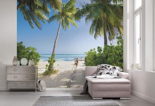 Komar Palmy Beach Vlies Fotobehang 300x250cm 3 banen Sfeer | Yourdecoration.be