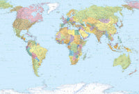 Komar World Map Vlies Fotobehang 368x248cm | Yourdecoration.be